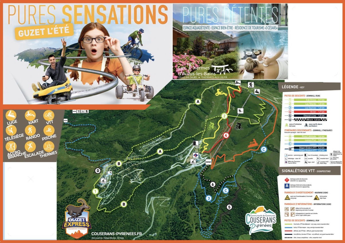 Plan des pistes de Guzet