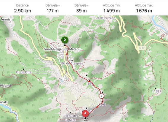 Plan des pistes de Guzet