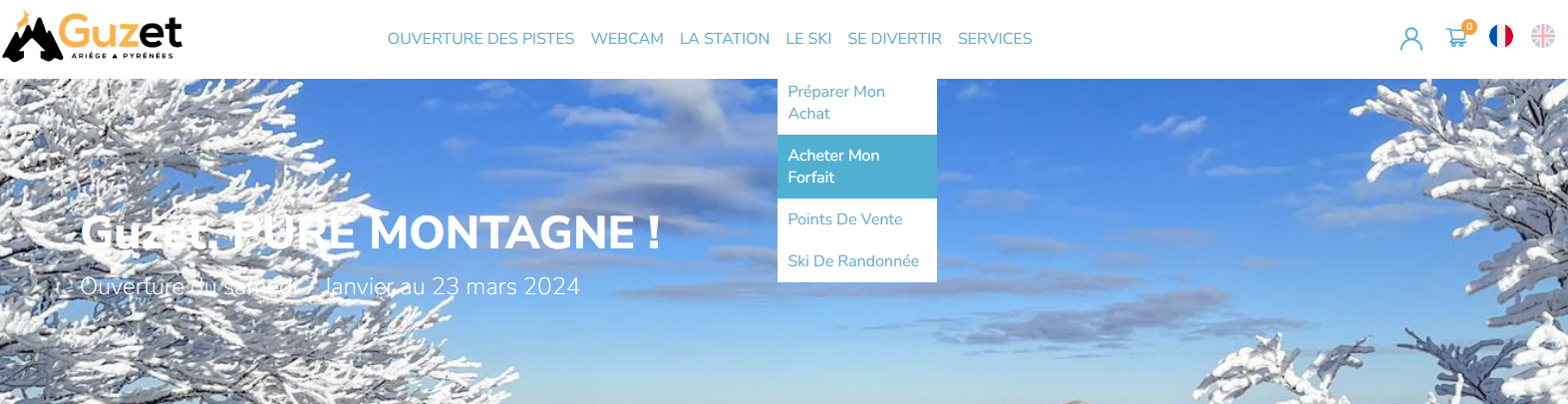 Rechargement : cliquez sur "Forfaits"