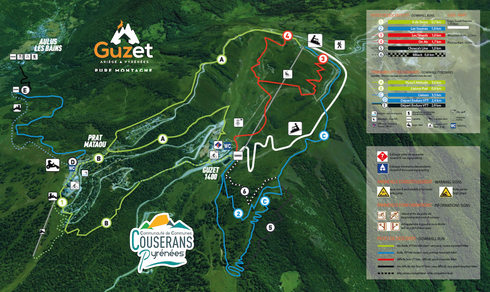 Plan des pistes de Guzet