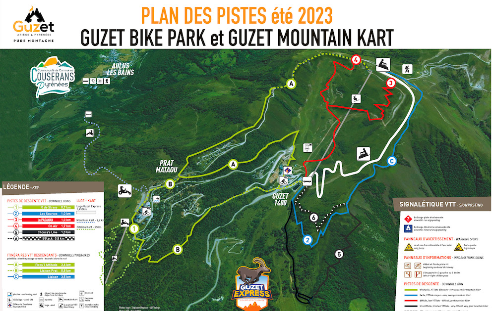 Plan des pistes de Guzet